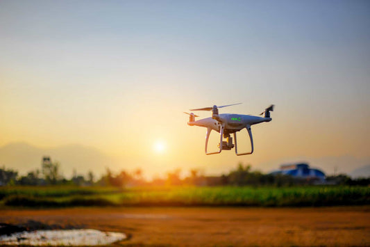 drone taking footage of land